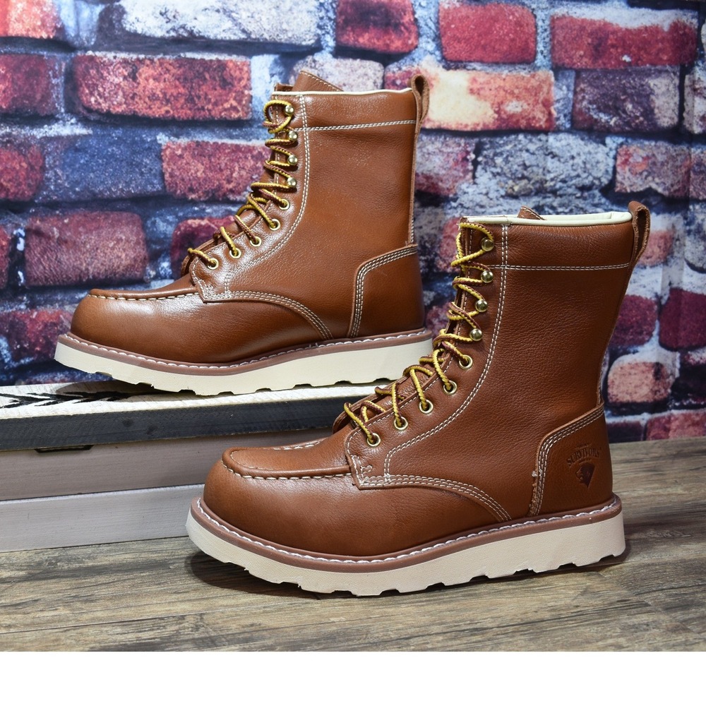 Herman Survivors Oakridge 8" Steel Toe Work Boots Mens 10.5 Brown Leather NWT
